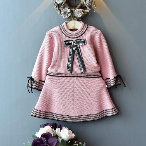 Baby Girls autumn Clothes Set Christmas Outfits Kids Girls Knit Sweater&skirt Fall Girl Clothing Set Children Costume 3-6Y #0151