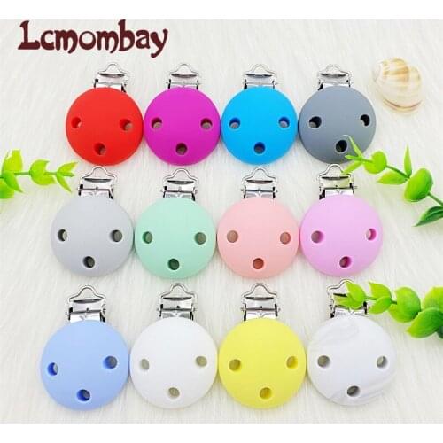 3Pcs Perle Silicone round Shaped Clips BPA Free DIY Baby Soother Nursing Dummy Draft Teethiing Toys Clips