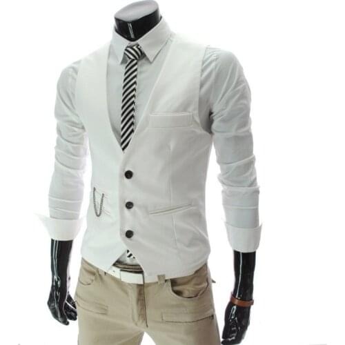 Mens Suit Vest Brown Wedding Wool Tweed Business Waistcoat Jacket Casual Slim Fit Gilet Homme Vests For Groosmen Man Wedding