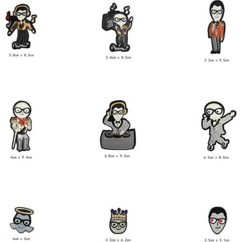 Music Men Cartoon Patches Cap Shoe Iron On Embroidered Appliques DIY Apparel Accessories Patch For Clothing Fabric Badges BU204