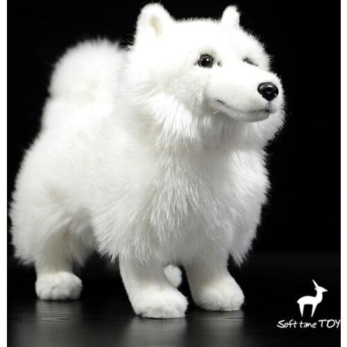 Newest stuffed animals white dog doll toy soft Samoyed dolls model lovely kids toys holiday gifts girls high quality