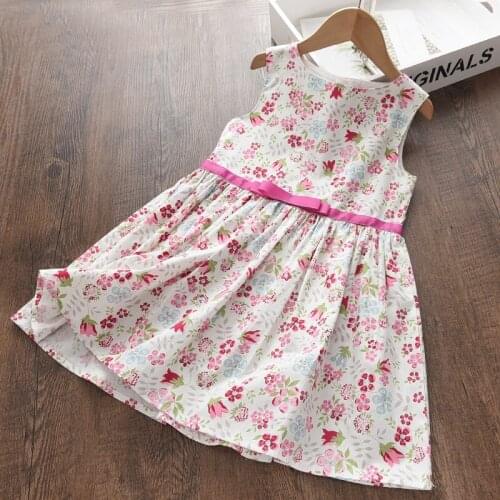 2021 New Summer Dress for Girls Party Floral Print Kids Clothes Baby Princess Beach Holiday Party Kids Girl Princess Dresses