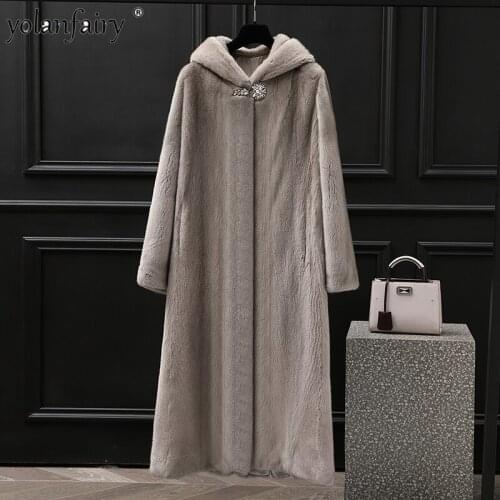 Real Fur Coat Female Long Mink Coat Winter Clothes Women Korean Fur Jacket Fashion Casaco Feminino Inverno DZ9110646 Pph1082