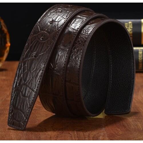 Designer High-quality New Crocodile Pattern Mens Belt Fashion Cowhide H Without Buttonheads 3.7cm Jeans Accessories Belt