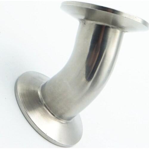2-1/2" 63mm OD 304 Stainless Steel Sanitary Ferrule 45 Degree Elbow Pipe Fitting For Homebrew Beer Brewing Fit 2.5" Tri Clamp