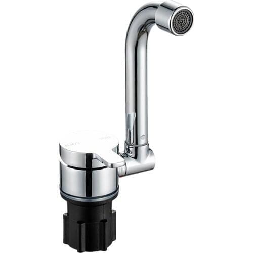 Foldable Faucet for Motorhome Rotation Kitchen Faucet Sink Single-Handle Water Taps with Cold & Hot Water Inlet Hose Copper