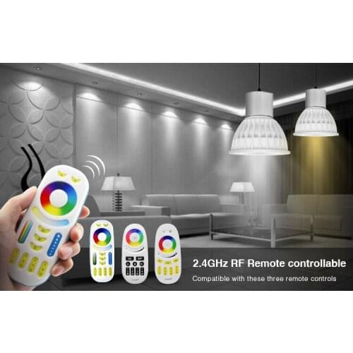 4W Mi Light LED Bulb Lamp Light Dimmable MR16 GU10 RGB CCT(2700-6500K) 4pcs RGB Spotlight + 1PC 2.4G RF LED Remote Control