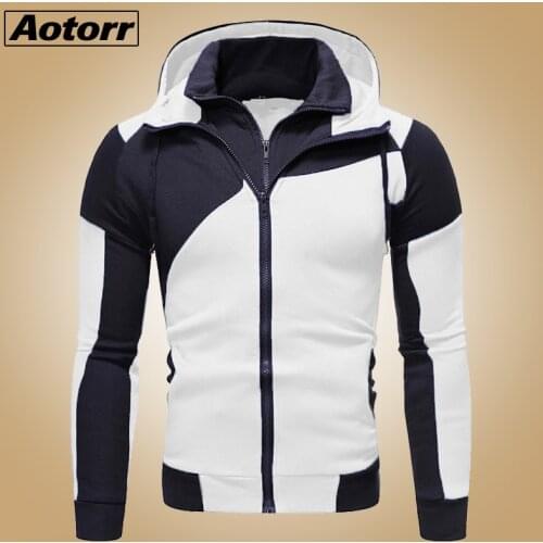 New Hoodie Men 2021 Spring Casual Solid Long Sleeve Mens Hoodies Sweatshirts Slim Zipper Hoody Sweatshirt Men Hooded Streetwear