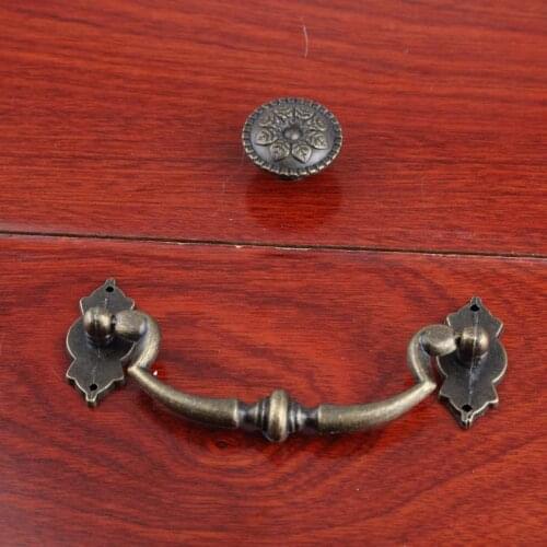Vintage unfold install drawer cabinet pulls knobs antique bronze dresser kitchen cabinet door handles knobs