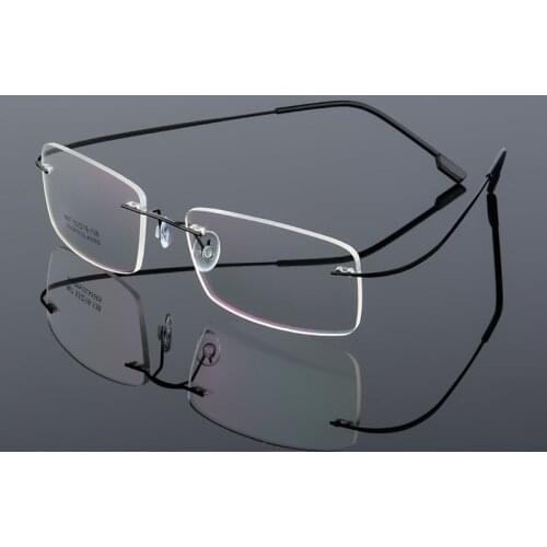 Vazrobe Alloy Rimless Male Female Spectacle Frame Unisex Transparent Clear Eyeglasses Frames Vintage Ultra-light Women Myopia
