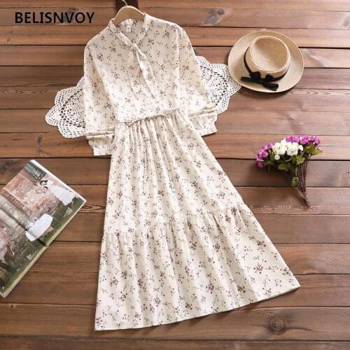Spring 2021 Women Fashion Floral Printed Ruffles Long Sleeve Chiffon Midi Dress Female Casual Party Elegant Dress Vestidos