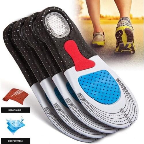 1Pair Cuttable Silicone Shoe Insoles Free Size Men Women Orthotic Arch Support Sport Shoe Pad Soft Running Insert Cushion