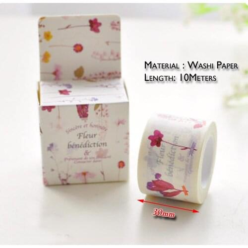 1 Roll Pack WASHITAPE Flower design Craft Tape Sticker for cards party deco planner DIY handmade projects Journal