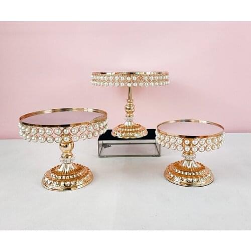 1pcs-5pcs new style pearl cake stand gold cupcake stand home party