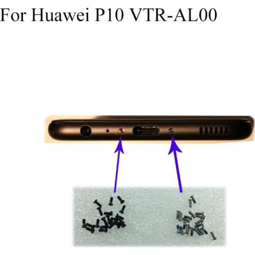 2PCS silver For Huawei P10 VTR-AL00 Buttom Dock Screws Housing Screw nail tack For Huawei P 10 VTR-AL00 Mobile Phones