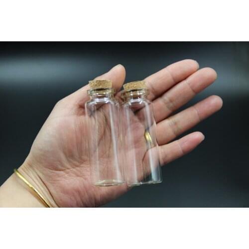 200pcs 30*80mm 40ML Transparent Glass Wishing Bottles with Cork Stopper Empty Spice Food Jars Vials Holiday Wedding Craft Gifts