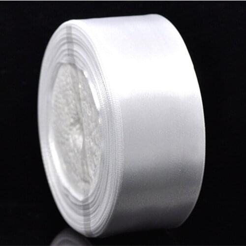 25 Yards 100% New Grosgrain Ribbon White 2" Ruban Crafts Sewing Making High Quality