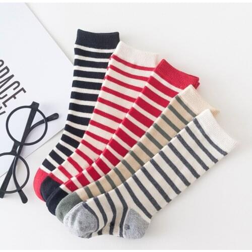 5pcs/lot Newborn Bab Socks Toddlers Boys Striped Knee High Long Soft Cotton baby Socks Kids Sport Socks 0-2Y
