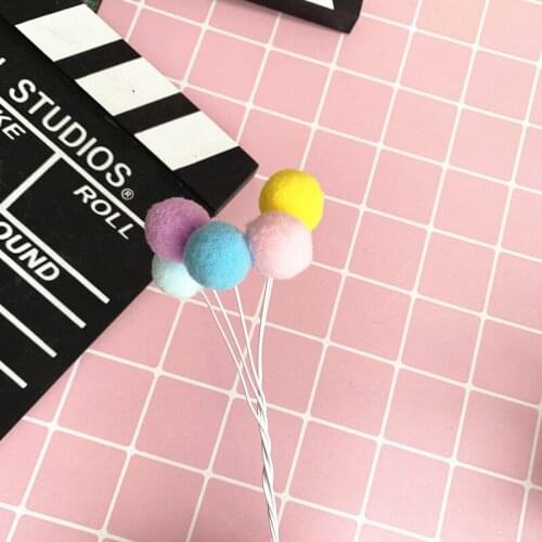 5pcs/bunch Baby Shower Birthday DIY Cake Top Flags Decoration Cupcake Topper Mermaid Party Supplies Colorful Ball Cake Topper