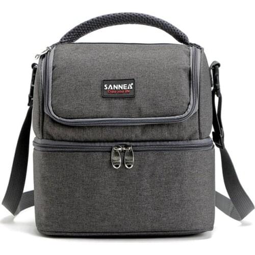 7L Double Decker Cooler Lunch Bag Waterproof Insulated Thermal Picnic Lunch Box Food Bag For Women Men