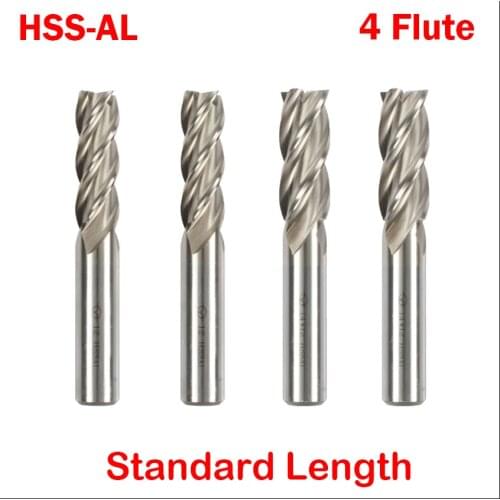 9mm 10mm 11mm 12mm 13mm 14mm Cutting Edge Diameter HSSAL 4 Flute Straight Shank Fully Ground Center Flat End Mill Milling Cutter