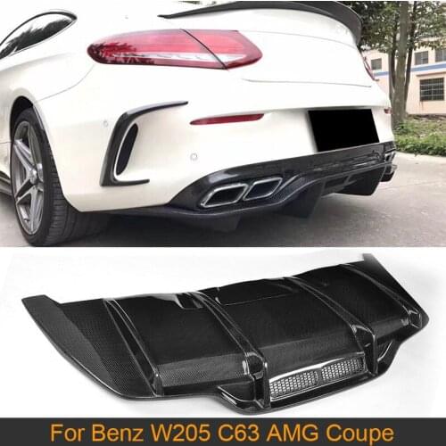 C Class Carbon Fiber Rear Bumper Guard Diffuser Lip for Mercedes Benz W205 C205 C63 AMG Coupe 2 Door Only 2015-2017 Convertible