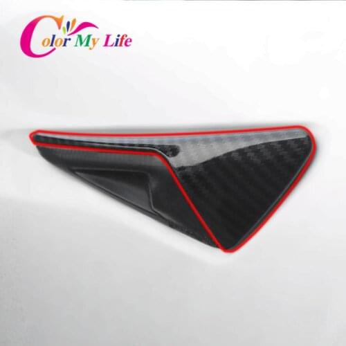 Color My Life Carbon Fiber Side Markers Turn Signal Covers Side Camera Fender Overlay Direct For Tesla Model 3 Model3 2016-2020