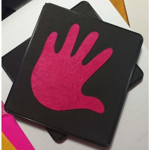 Hand shape wooden die 15.8mm thick 5.5x6inch L-GE0012