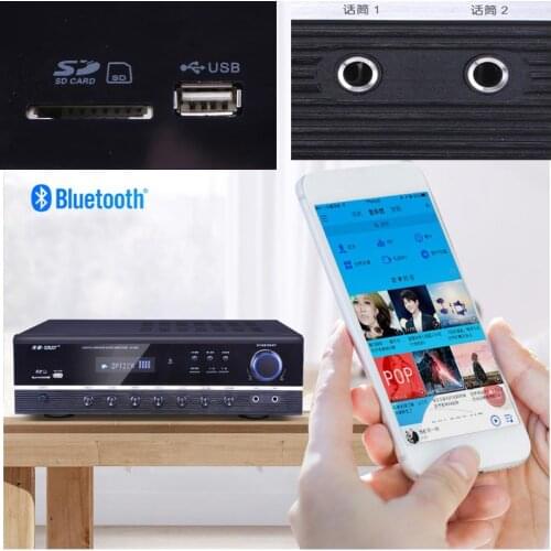Home High Power Subwoofer 5.1 Home Theater Hifi Amplifier with USB SD 220V 500W / 650W AV-295 Bluetooth Amplifier