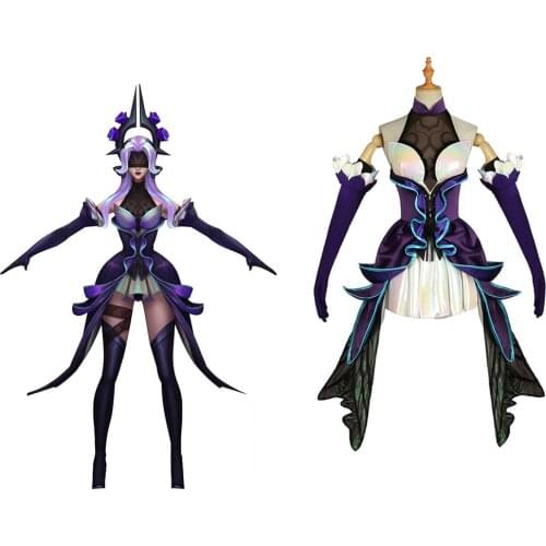 Game LOL Syndra Cosplay Costume Outfits Syndra Withered Rose Dress Uniform Halloween Carnival Suit