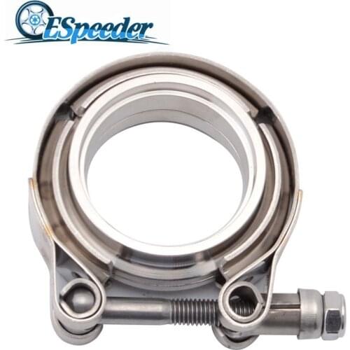ESPEEDER 2/2.25/2.5/3/3.5 Inch V-Band Clamp Stainless Steel V-Band Flange Kit For Exhaust Pipes Downpipe Car Exhaust System