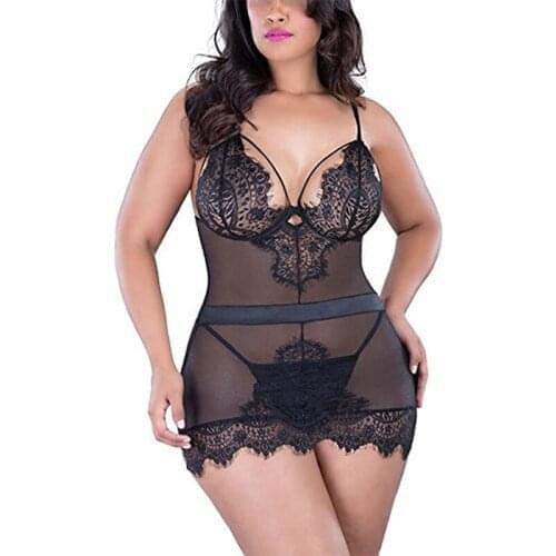 Lace Sex Costumes Transparent Lingerie Sexy Hot Erotic Underwear Women Backless Babydoll Nightdress Sexy Lingerie Sex Clothes