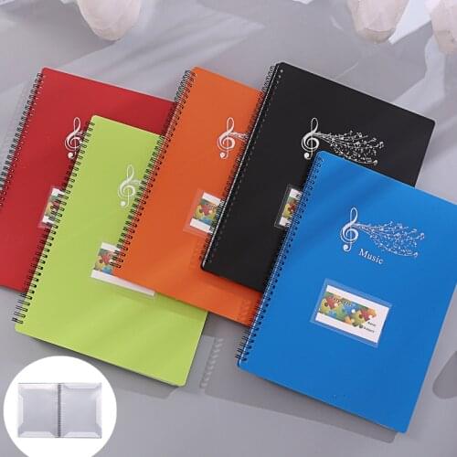 40/60 Pages Multi-functional A4 Sheet Music Score Coil Folder Practice Piano Paper File Storage Book