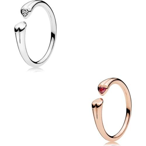 Fashion New Two-hearted Ring, Rose Gold Transparent To Send Ladies Luxury Jewelry Engagement Anniversary Exquisite Gift