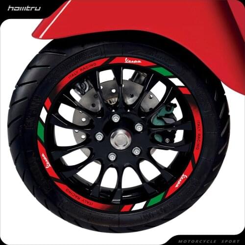 Motorcycle 12" Wheel Reflective Sticker Kit Case for Vespa GTS GTV 250 300 Sprint 50 150 Rim