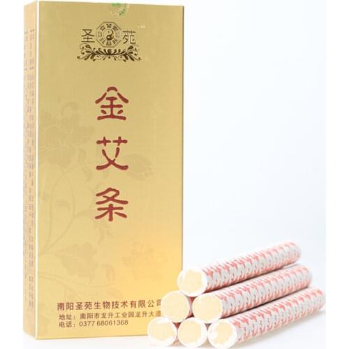 New Chinese Traditional moxibustion Acupuncture moxa 10 pieces High-quality golden 35;1 Moxa sticks for Moxibustion