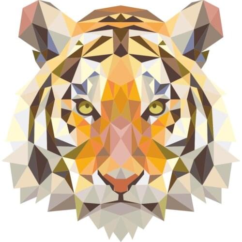 Polygonal Triangle Design Tiger Sticker Plane Extreme