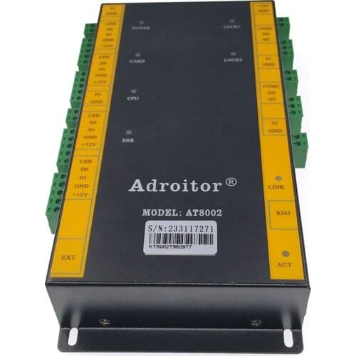 TCP two Door access control metal shell Anti smashing Antistatic and antioxidant support access/attendance /web/App