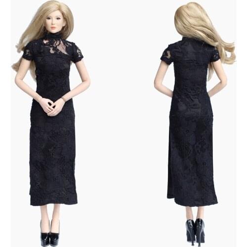 1/6 Scale HP051 Female Sexy Lace Cheongsam Women High Fork Cheongsam Girl Clothes Clothing Set For 12" Action Figure Female Body
