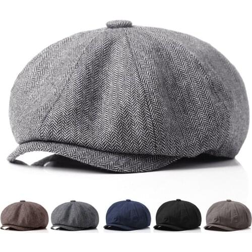 Spring and autumn men casual newsboy hats retro beret hat unisex wild octagonal cap detective caps
