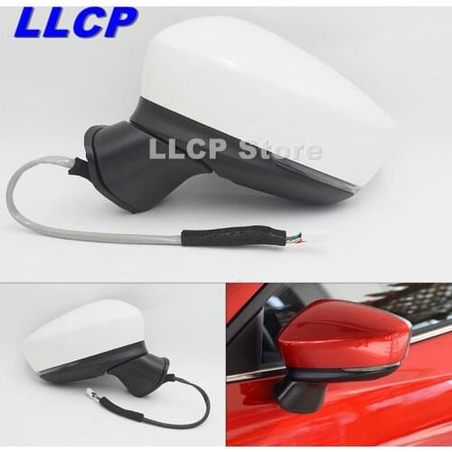 LLCP For Mazda 3 Axela BN BM 2017 2018 2019 Car Door Wing Side Mirror Rearview Mirror Assy Base Color White Color