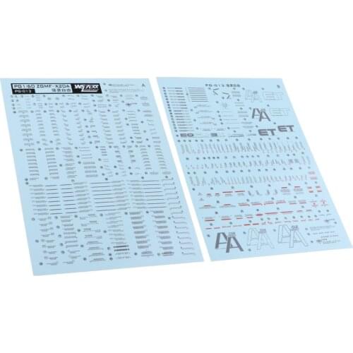 1Pc 17 x 12cm Water Slide Paper Decal Sticker for Bandai PG 1/60 Gundam Model DIY Accessory Paste Sticker Waterslide