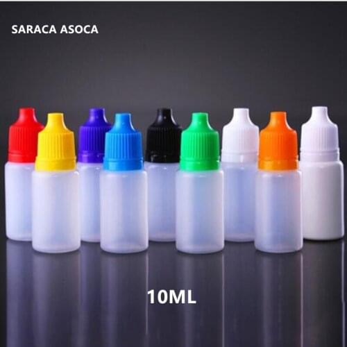 10ml Eye Drop Bottle Small Plastic Empty Bottle Nesse PE white cap transparent essential oil bottle 200pcs/lot