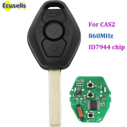 3 buttons Remote Key 868MHZ with ID7944 ID46 Chip for BMW CAS2 5 series E46 E60 E83 E53 E36 E38 E39 HU92 uncut