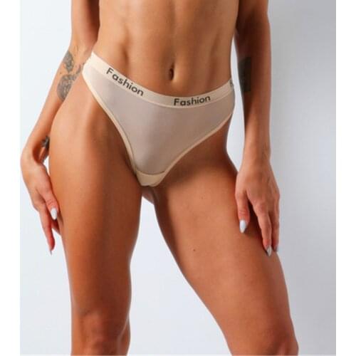3pcs Hollow Thongs String Lingerie Sexy Ladies Cotton Mesh Transparent Panties Fashion Low-Rise Women Underwear Seamless Briefs