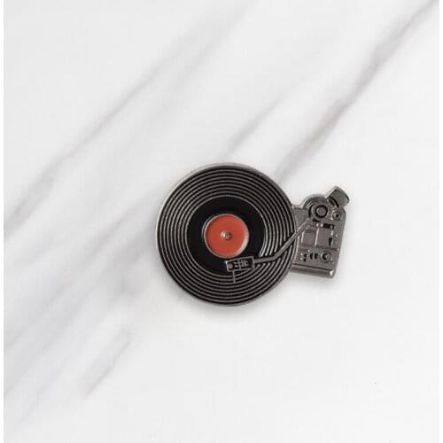 Vinyl record player Soft Enamel Brooches Vintage Music Button Pins for clothes Badge Nostalgic Jewelry Gift for friends lover