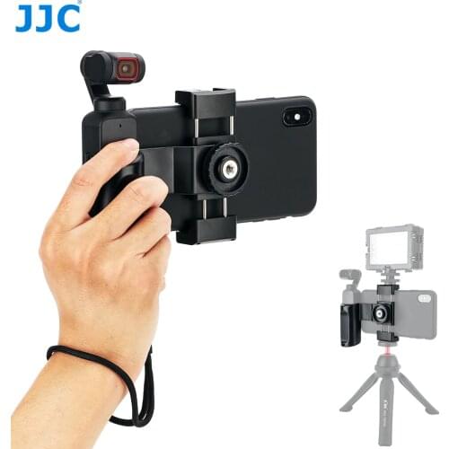 JJC Phone Holder Clip Handheld Bracket Stand for DJI OSMO Pocket 2 / OSMO Pocket, Smart Phone Holder Tripod Mount with Cold Shoe