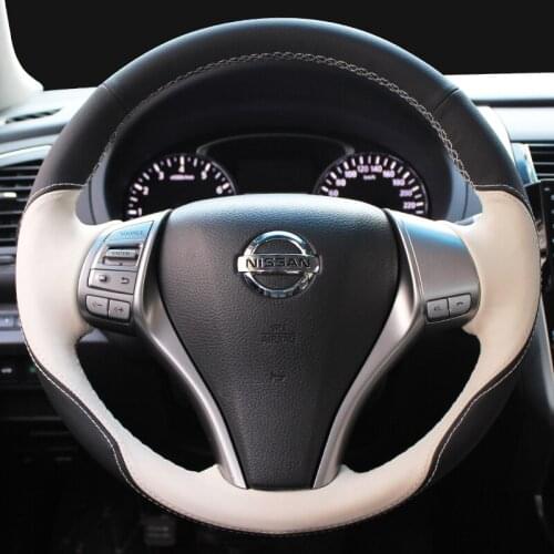 For Nissan Sylphy TEANA X-TRAIL QASHQAI TIIDA Kicks Murano LANNIA DIY custom leather car interior steering wheel cover