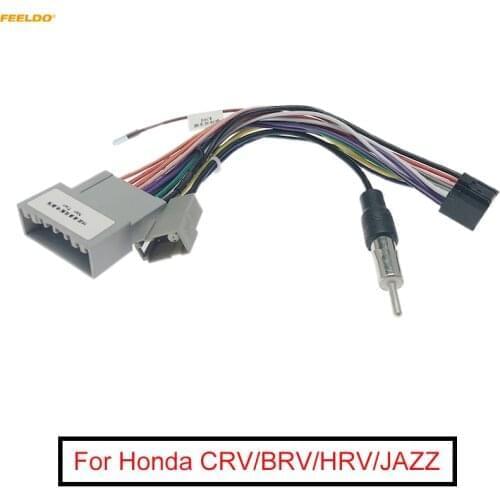 FEELDO 1Pc Car Audio DVD Player 16PIN Android Power Cable Adapter For Honda CRV/BRV/HRV/JAZZ Radio Wiring Harness