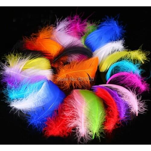 Fly tying material!200pcs/lot 4-6cm Soft Multicolor Goose Coquilles Loose Feathers ,Small Goose Craft Feather for Jewelry Making
